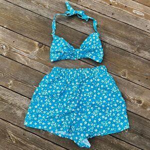 Vintage Newport News Blue & White Retro Bikini Set